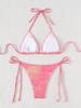Costume da bagno da donna sexy con coulisse laccio laterale a vita alta nuovo bikini