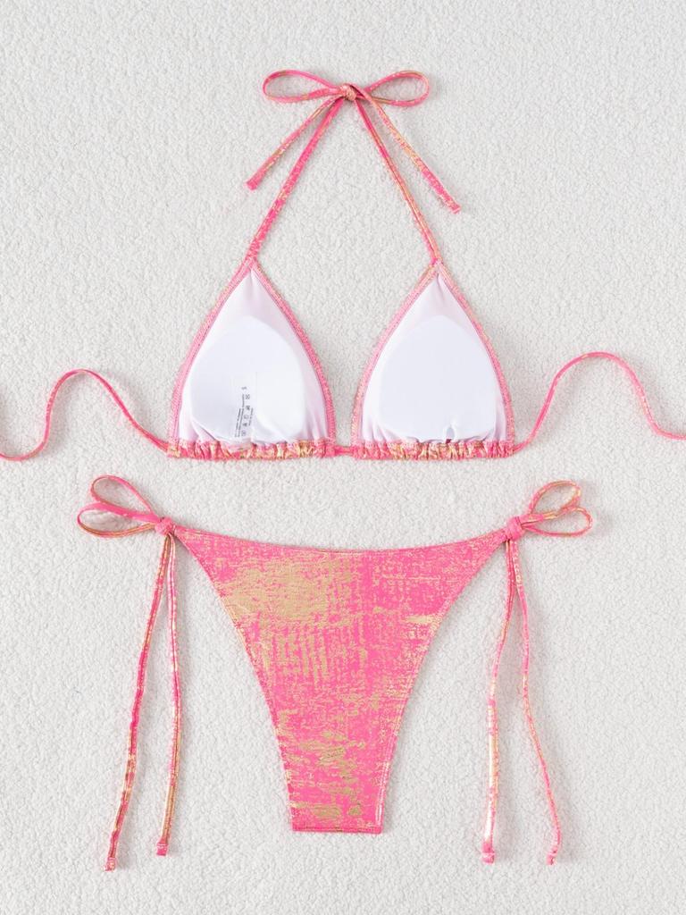 Costume da bagno da donna sexy con coulisse laccio laterale a vita alta nuovo bikini