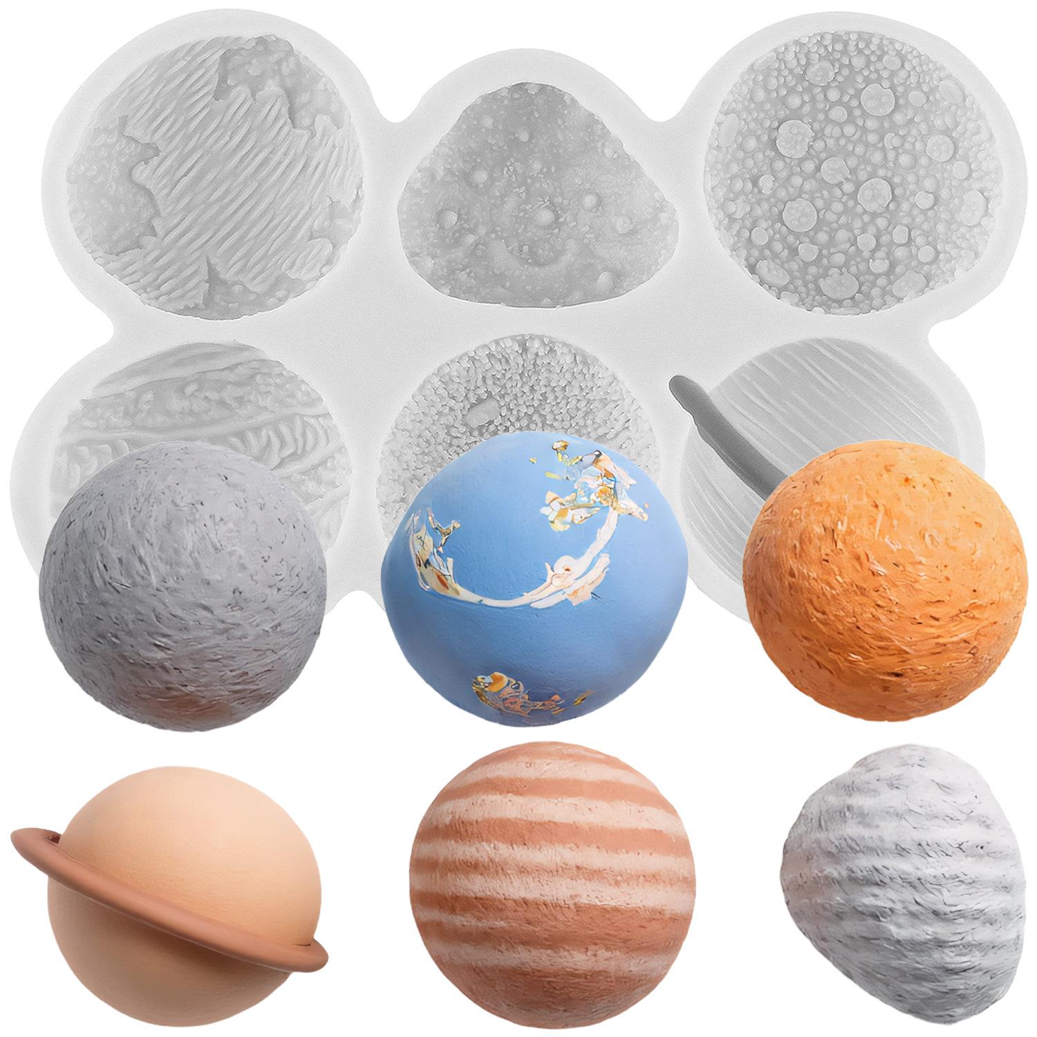 

Astronaut Spaceship Silicone Mold Earth Venus Saturn Fondant Molds Cake Decorating Tools Cupcake Topper Candy Resin Clay Chocolate Gumpaste Mold