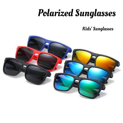 Fashion Retro Kids UV400 Sunglasses Square Frame Windproof Polarized Sunglasses Outdoor Sports Boys Girls UV400 Eyeglasses