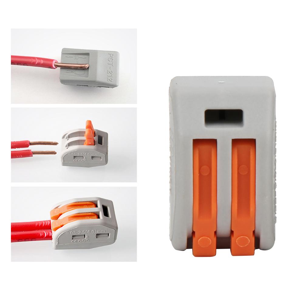 20 Stück PCT212 Verbinder Federklemmenblock 2-Wege Kabelverbinder