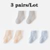 3/5 Pairs Newborn Socks Summer Mesh Children Socks Soft Cotton Baby Sock Breathable Solid Color Kids Socks Baby Accessories