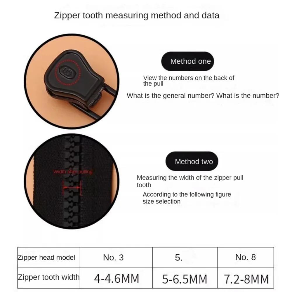 10pcs 3 5 8 Zipper Puller Head Black Handmade Zipper Slider Sewing Accessories Resin Clothing Bag Zips for Replacement Parts