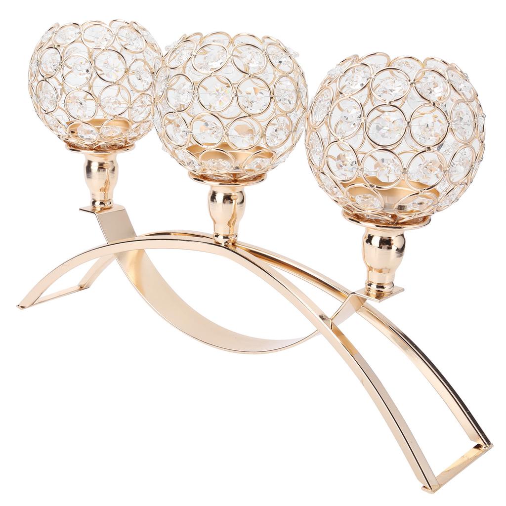 Candelabro di Cristallo Portacandele Dorati Ornamenti per Decorazioni da Tavolo per Casa Festa