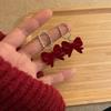 Flocking Bow Red Earrings, Female Tide Is Suitable For Stud Earrings, Temperament New Earrings.