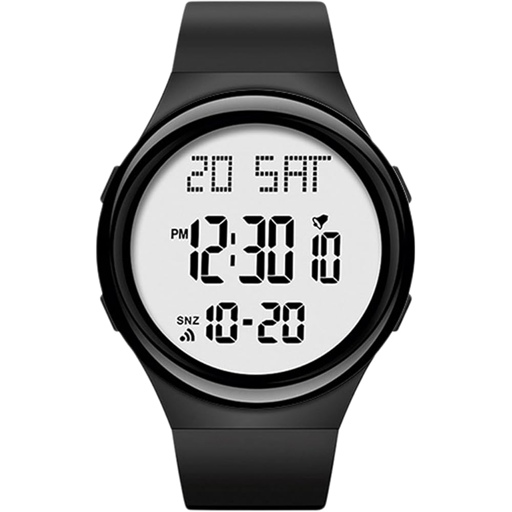 Maeau Kids Sports Watch Black Waterproof LED Display Digital Outdoor Watch with Date and Day for Boys