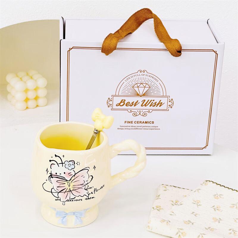 

Cute Cartoon Butterfly Cat Ceramic Mug Set