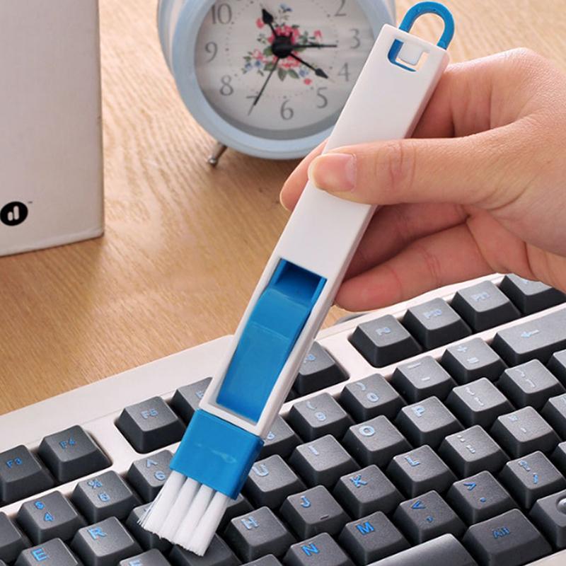 Portable Two-In-One Cleaning Brush Multifunctional Door And Window Keyboard Groove Cleaner Dust Shovel Window Rail Cleaning Tool