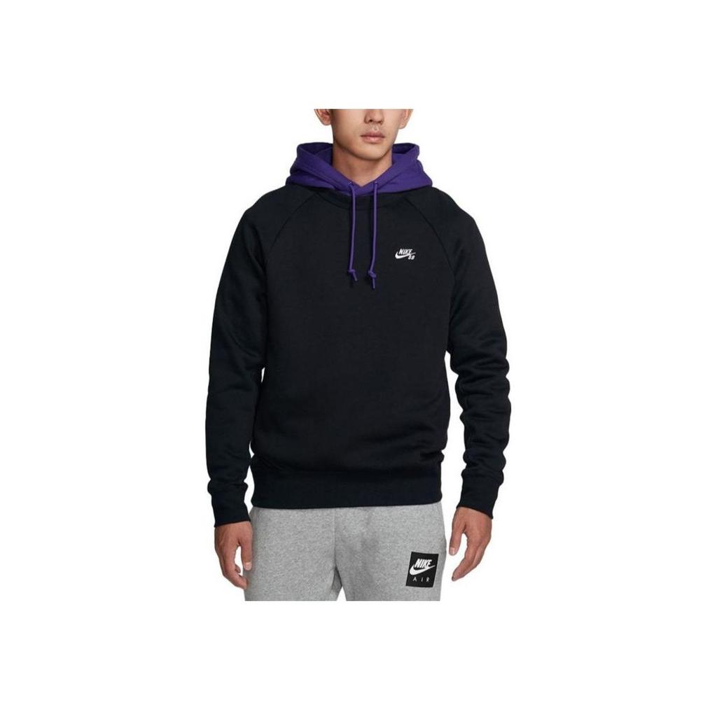 Nike Logo Print Casual Crew Neck Sweatshirt Men Tops Black AQ9564-010