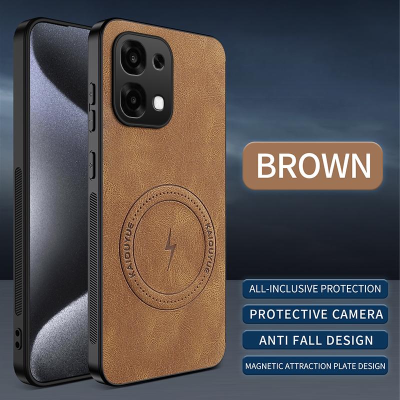 

Чехол из ПУ кожи для OPPO A6 Pro Роскошный Автомобильный Магнитный Жесткий Пластик Ударопрочный Защитный Чехол для Телефона for OPPO A6 Pro коричневый