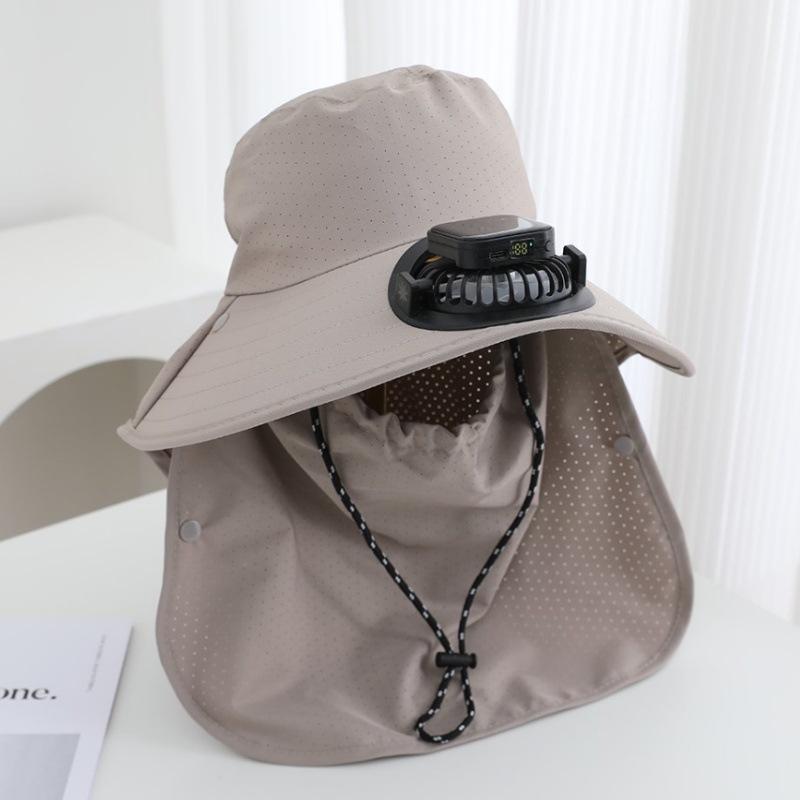 Hat with Fan Men's Fishing Fan Hat Solar Charging Summer Women's Beach Outdoor Shade Sun Protection Hat