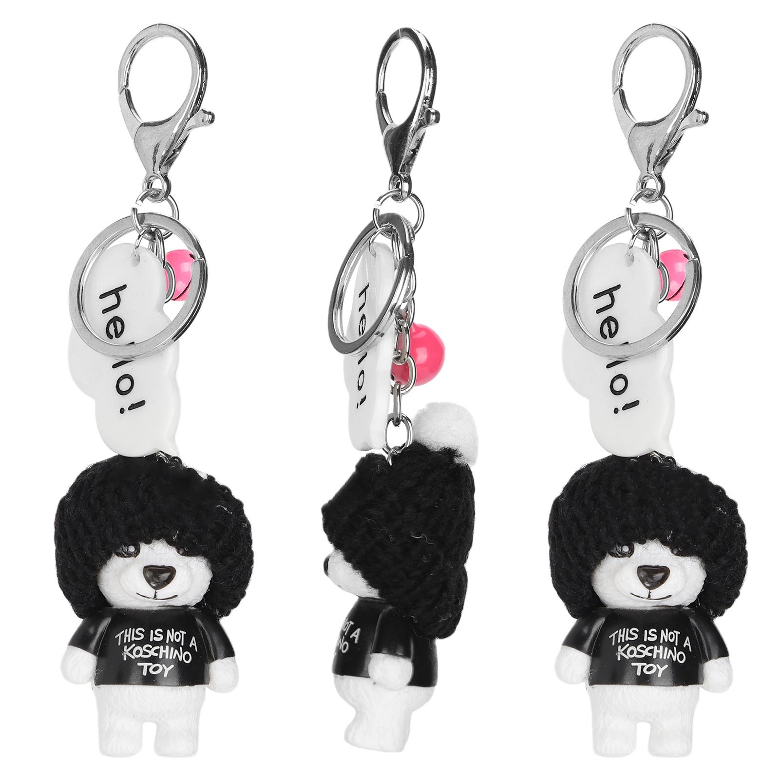 

3pcs Resin Bear Keychain Toy Cute Animal Key Ring Pendant Decoration Birthday Gift Black