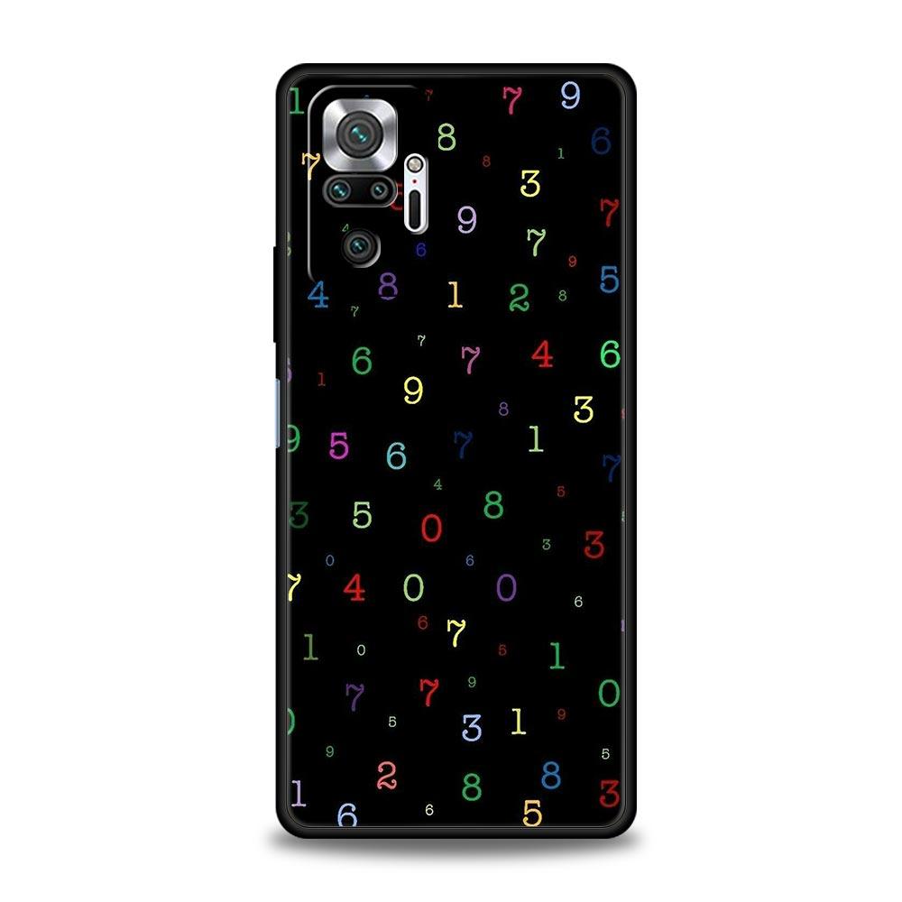 

Number Pattern Phone Case Cover for Redmi 14C 10C Note 15 14 13 12 10 11 K40 Pro Plus 5G Soft TPU Shockproof Shell Fundas Capas Note 12 Pro 4G