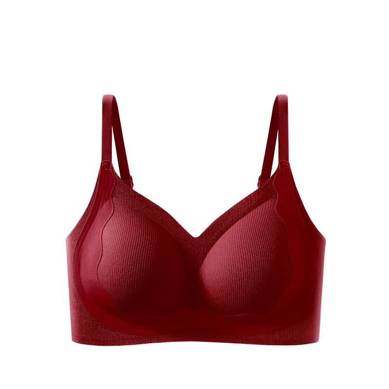 Seamless Wirefree Large Bust Shaping Gathering Comfortable Bra For Women