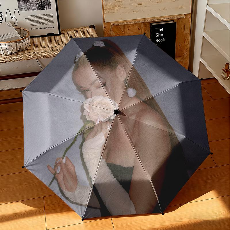 1pc Ayliva's Personal Photobook Umbrella Portable Folding Umbrella Iron Frame Hole Bone Structure Outdoor Home Umbrella