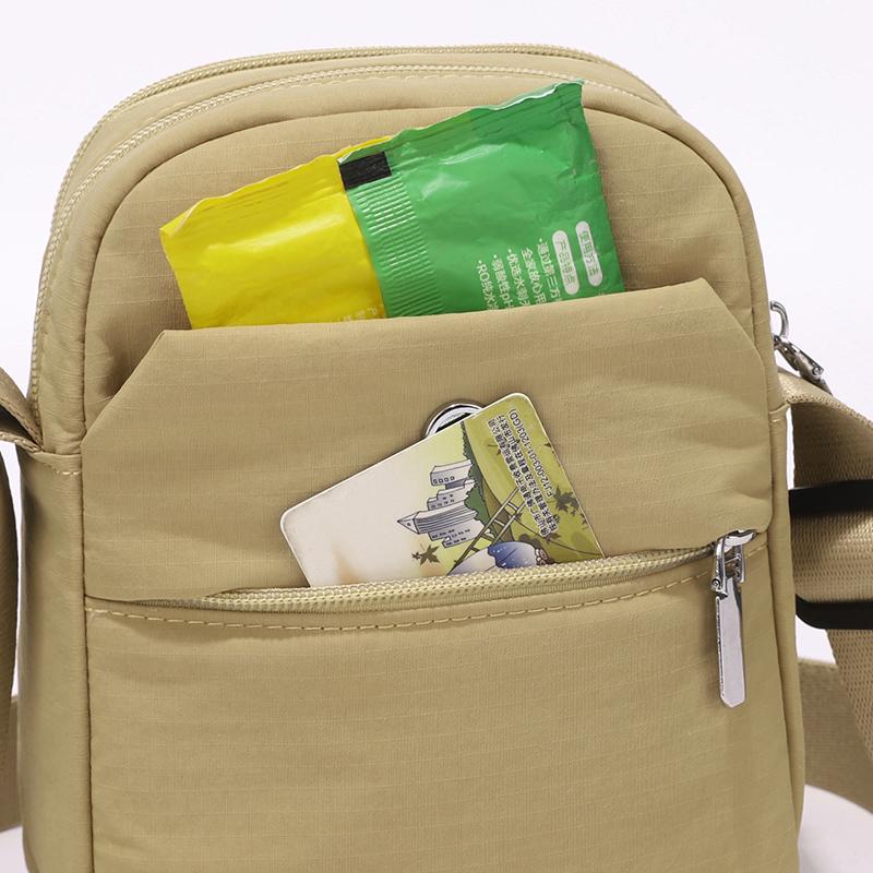Lightweight Nylon Crossbody Bag with Front Flap Snap Closure Casual Mini Shoulder Purse for Daily Travel