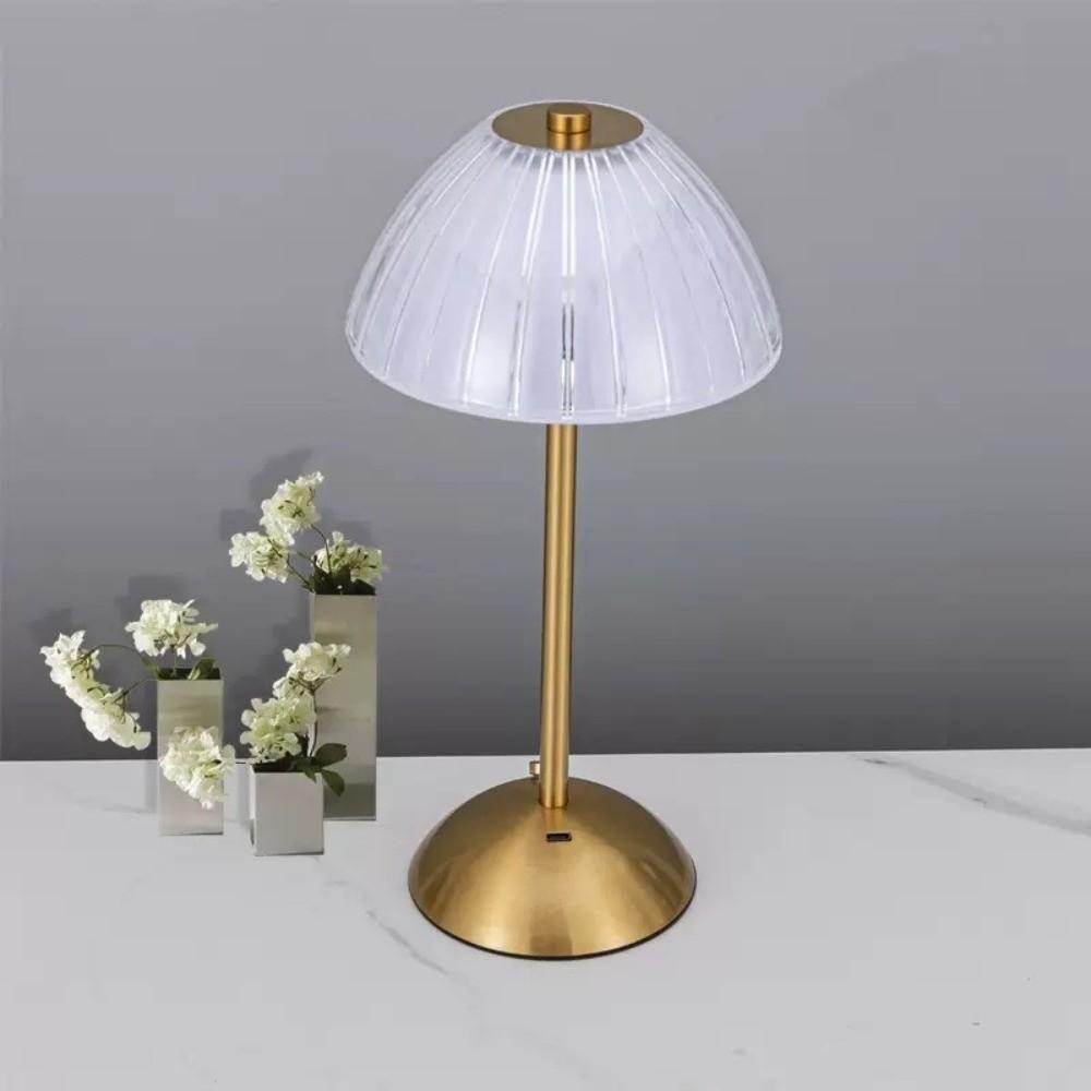 Modern Nordic Style Table Lamp Dimmable Small Touch Control Lamp Acrylic Lampshade USB Rechargeable Nightstand Light Bar