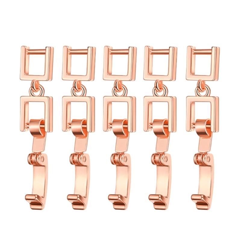 

5 шт., складная удлинительная застежка для ювелирных изделий, ожерелье, удлинители для браслета, принадлежности для изготовления ювелирных изделий, простые в использовании розового золота