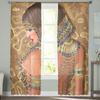 Egyptian Woman Golden Beads Fashion Girl Tulle Window Treatment Sheer Curtains for Living Room the Bedroom Curtains Decoration