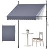 Manual Retractable Awning, 200 Cm Outdoor Retractable Patio Awning Sunshade Shelter