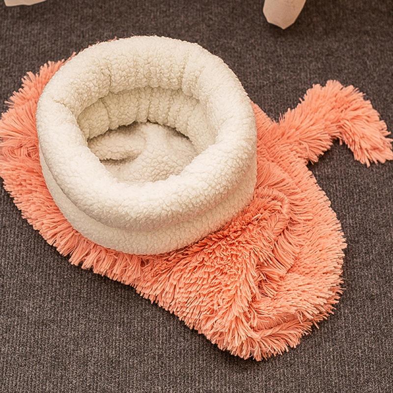 Plush Cat Sack Sleeping Cushion Bed Winter Cozy Cat Bed Cave Comfortable Pet Snuggle Sack Cat Bed Cave Sleeping Bag Self-Warming