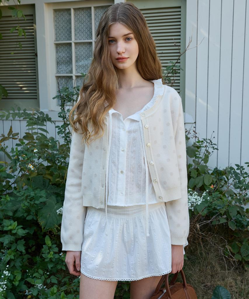Letter From Moon Wish Lace Mini Skirt (White)