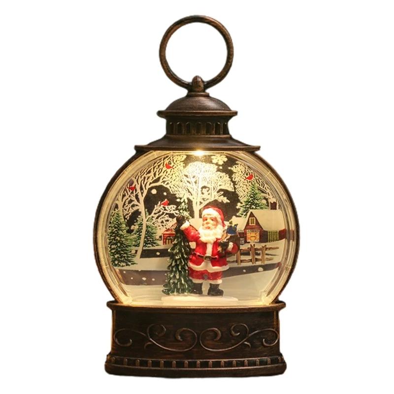 Nová vánoční sněhová koule lucerna na baterie svítící lucerna světlo pro vánoční domácí dekoraci Santa sněhulák chlapec