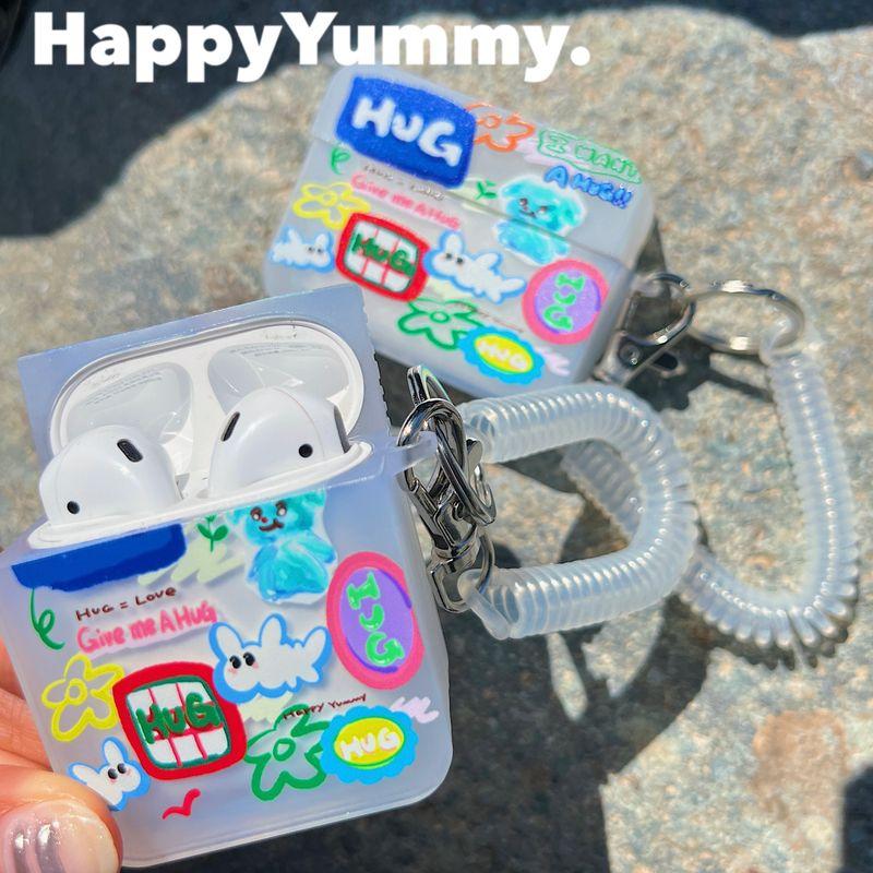 

Happyyummy Original Design Hug Graffiti Cute Applicable AirPods Protective Case Pro Earphone Case Apple Airpods Pro Picture Color