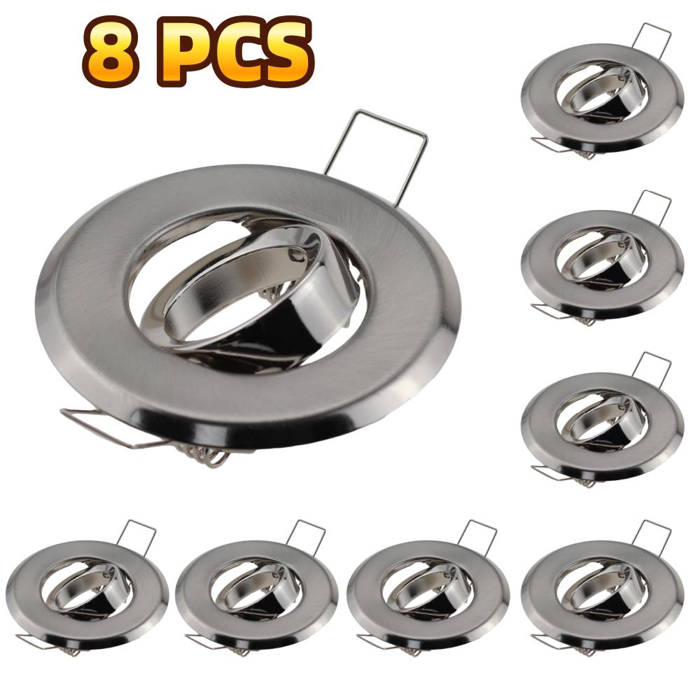 8/12 Pcs Replaceable MR11 Downlights LED Spotlights Nickel Chrome LED Lights Adjustable Light Frame Lighting