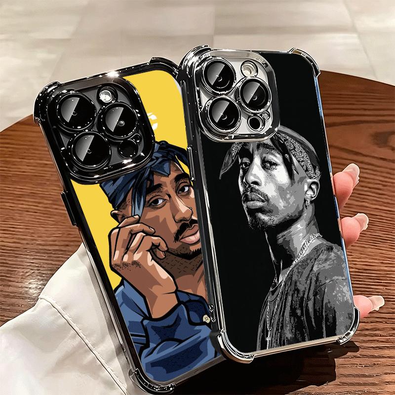 Rapper 2pac Singer Tupac Soft Phone Case For iPhone 15 16 17 Air 14 Pro Max 16E Plus 13 12 Mini Plating Anti-Fall Fundas