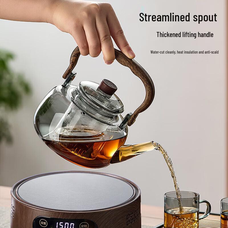 YIHUTEA Chinese Style Glass Tea Set with Electric Ceramic Stove