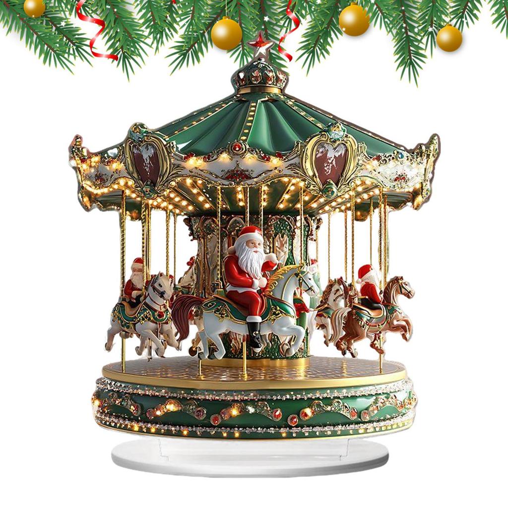 2D Acrylic Carousel Decorative Ornament Novel Christmas Home Decorations 2026 Xmas Navidad 2026 New Year Party Supplies