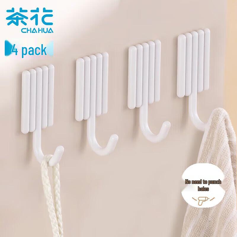 Chahua Vertical Striped Punch-Free Wall Hooks (4-Pack)