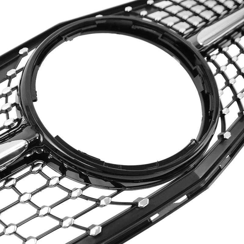 Diamant-Kühlergrill für Mercedes Benz W204, silberfarbener schwarzer Grill für Benz C-Klasse 2008–2014