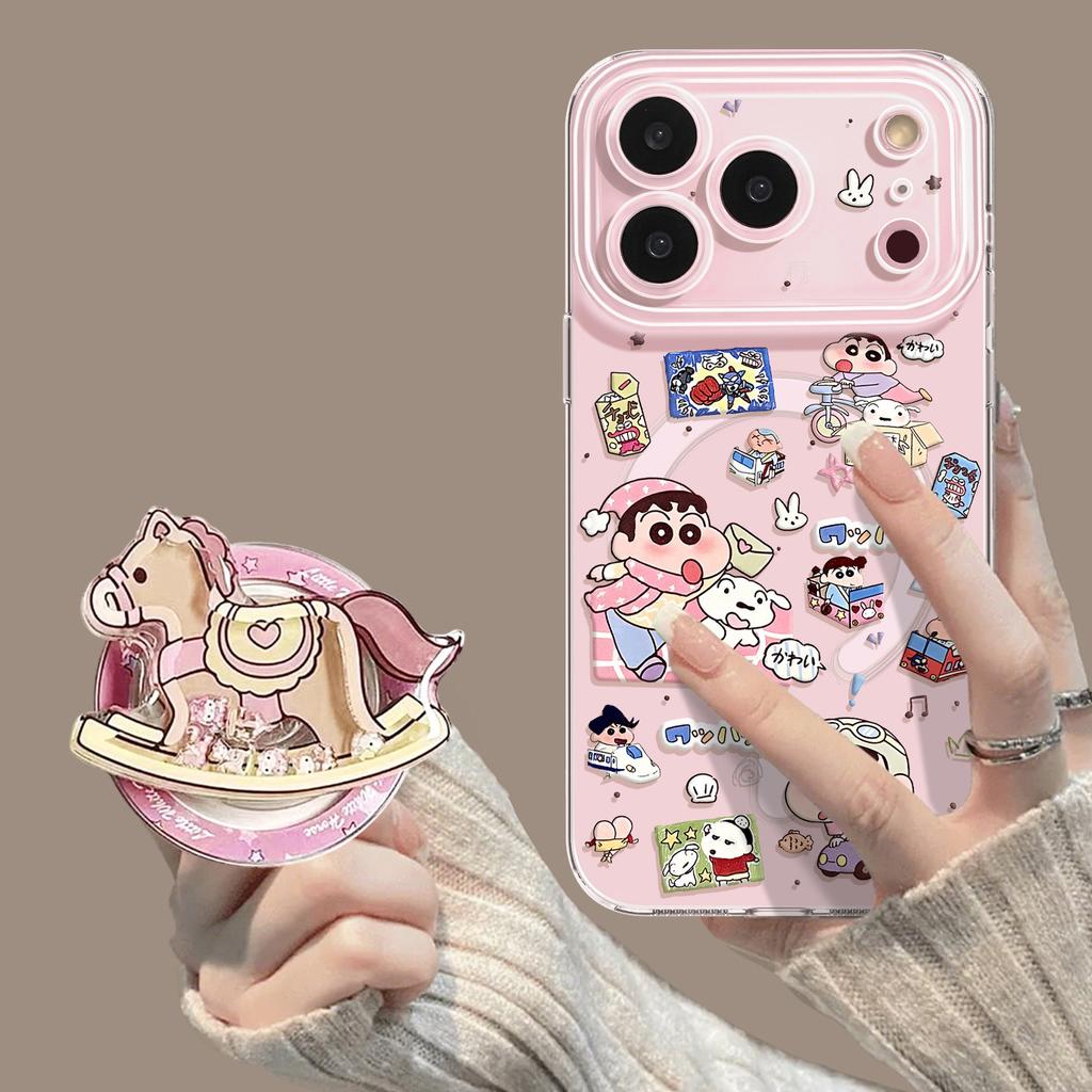 Cartoon Character for Apple 17promax Cute 16 Magnetic Suction 15 Bracket 14 Female 13iphone12 Mobile Phone Case