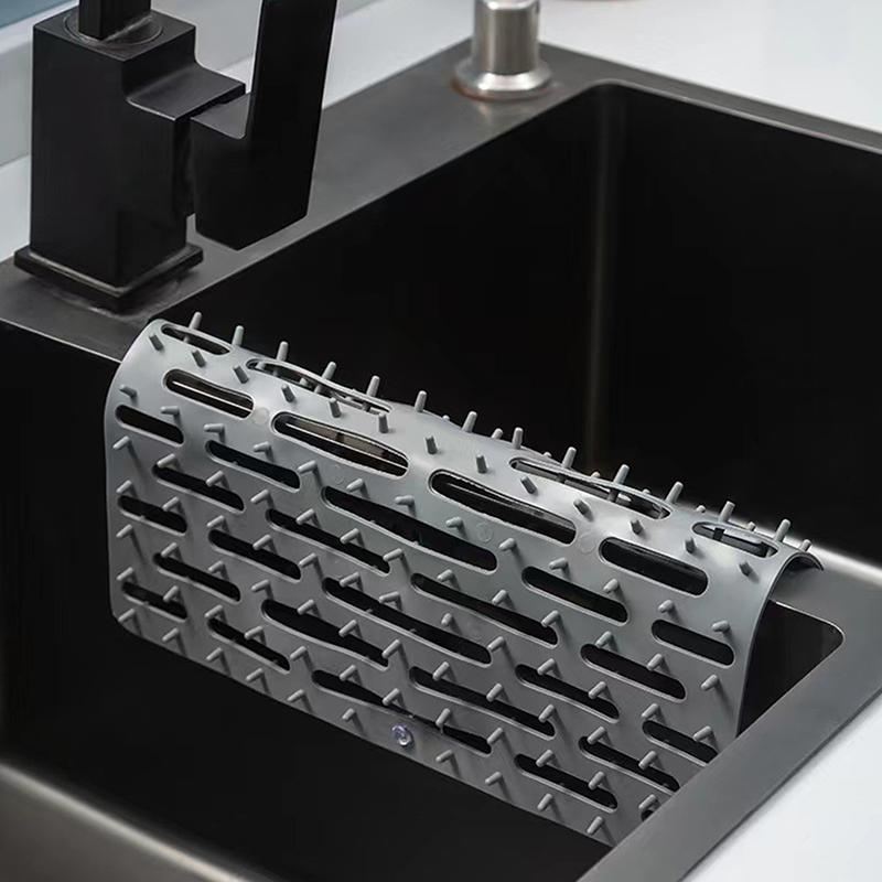 Silikon Spülbecken Trenner Schutzmatte Küchenspüle Sattel Hitzebeständig Rutschfest Spülbeckenmatte Abtropfmatte Schnell Trocknend
