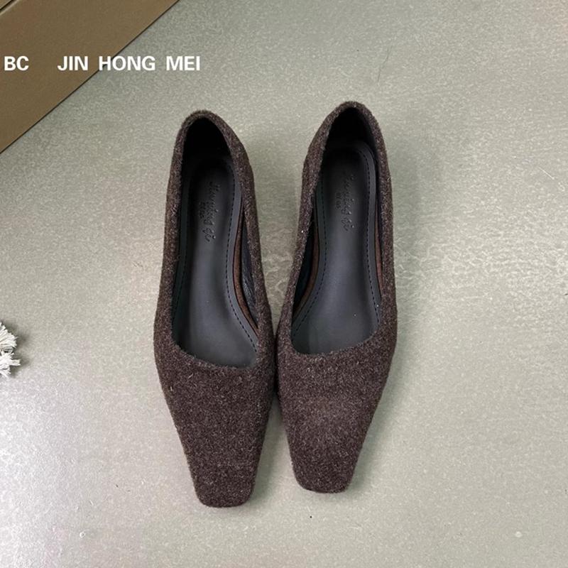 Fashion SUOJIALUN Spring New Brand Women Pumps Shoes Fashhion Shallow Slip On Ladies Elegant Boat Shoes Square Low Heel Single Shoes