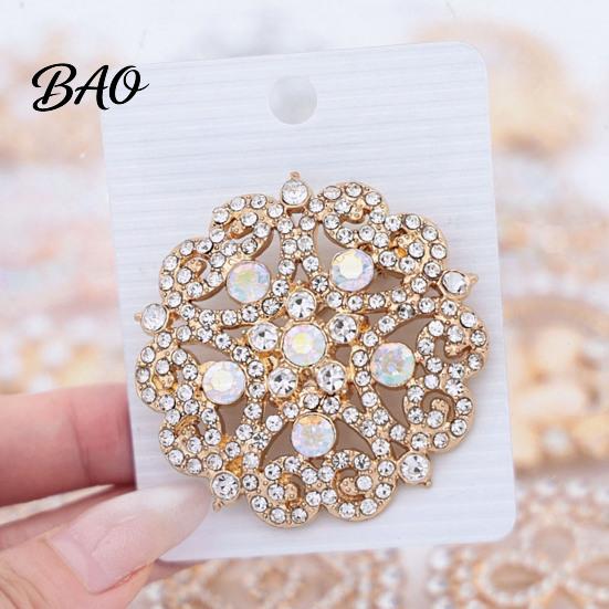 Bridal Dress Brooch Hollowout Star Rhinestone for Women, Dainty Decorative Lapel Shiny Badge Pin, Sparkling Jewelry Accessory Daily Wedding
