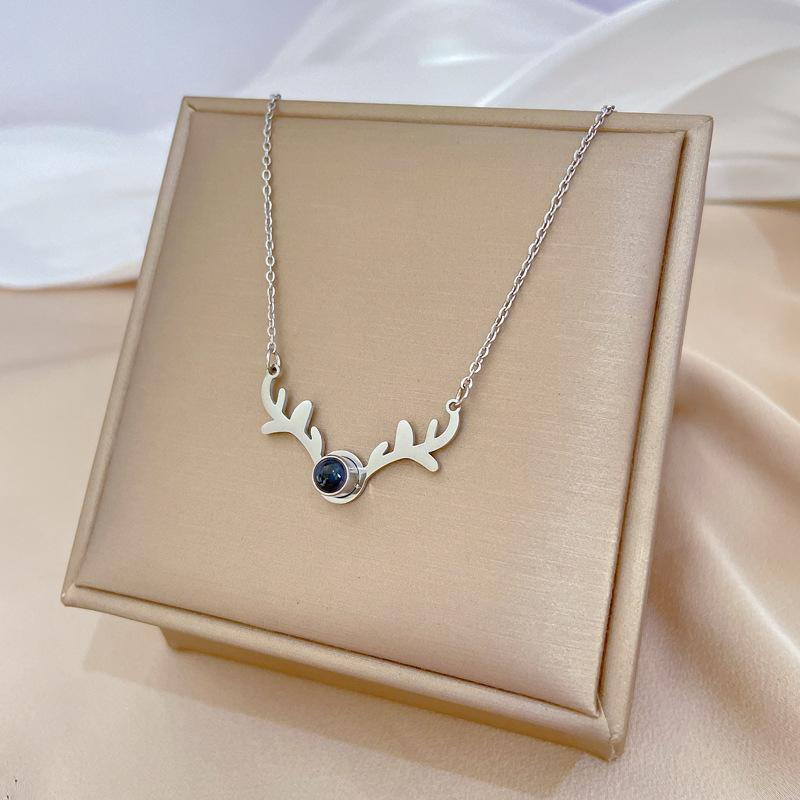 Stainless Steel Punk Hip-Hop Style Necklace Temperament Simple Front Buckle Collarbone Chain