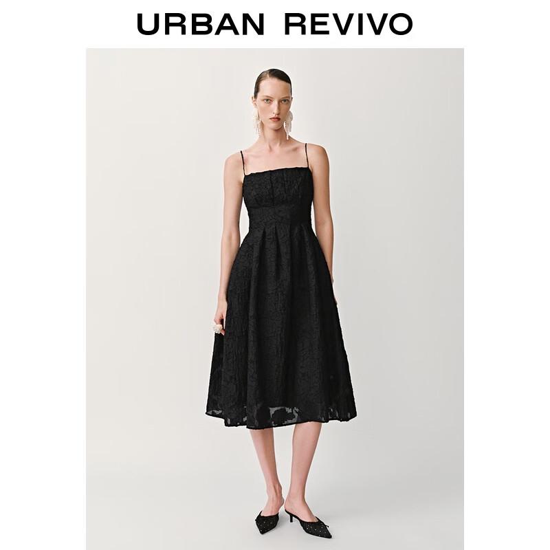 

UR 2025 Summer Jacquard Waist-Cinching Camisole Dress L