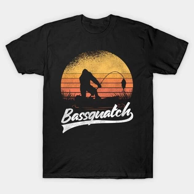 Funny Bigfoot Sasquatch Fishing Gift Vintage Retro Made in Australia T-Shirt XL