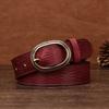 Women's Genuine Leather Engraved Copper Buckle First Layer Cowhide Casual Personality Retro Denim Thin Belt
