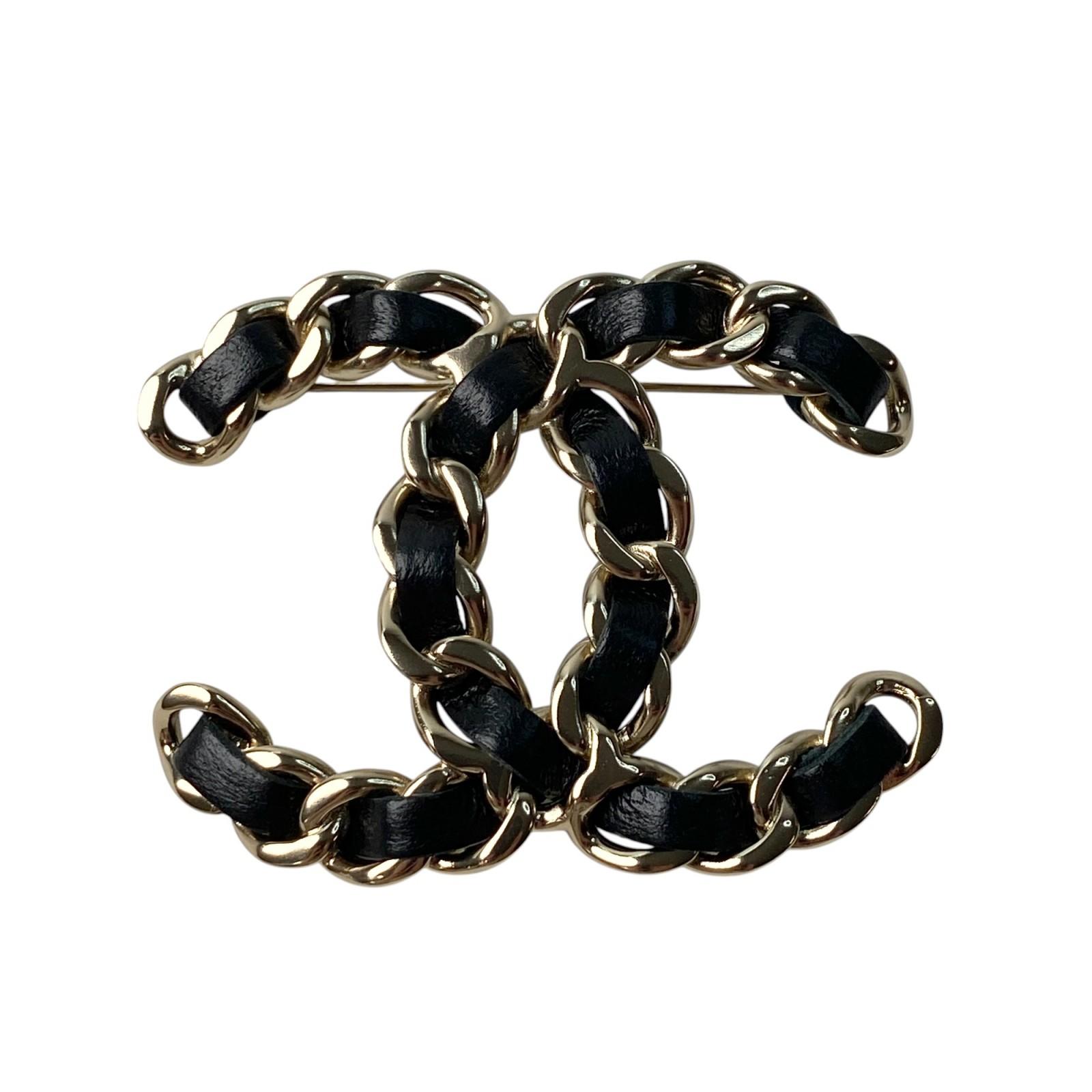 

Used CHANELBrooch black/gold leather Women