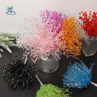 50PCS Craft Decoration Crystal Bud Branches Wedding Party For Home Artificial Bouquet Bridal Tiara DIY Crystal Flower Acrylic