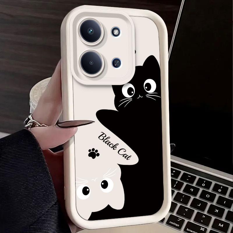 Etui Na Telefon Dla Redmi 15C 4G Redmi15C 15 C 4G 2025 Redmi 15 4G 5G Etui Miękki Silikon Osłona Ochronna Kreskówkowy Uroczy Kot Wzór