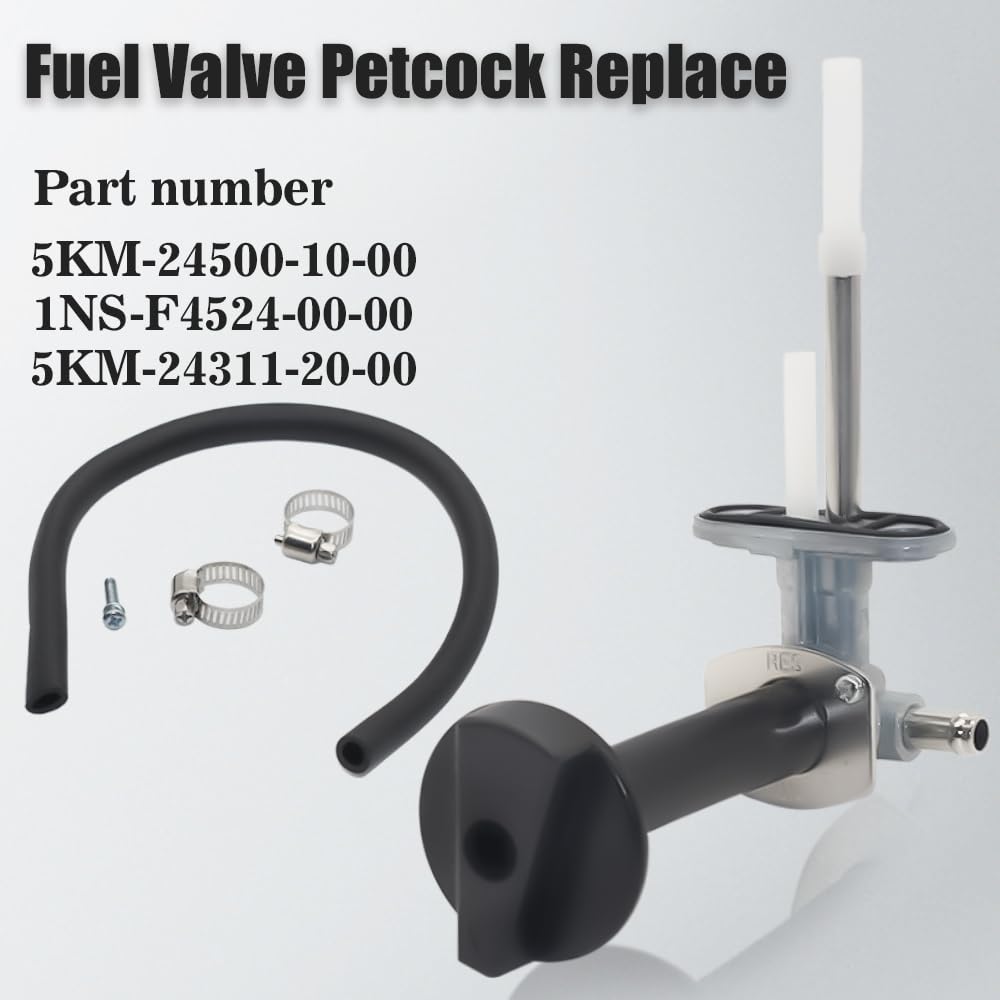 5KM-24500-10-00 1NS-F4524-00-00 Fuel Vavle Petcock with Lever Screw Shut Off Gas Tank Switch Fits for Yamaha Bruin 350 Grizzly 350 660 YFM350 YFM660