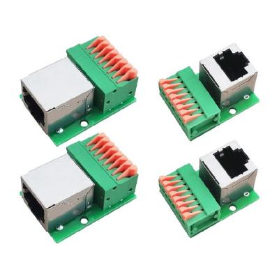 Industrial RJ45 8Pin Terminals Block Adapters DIN Rail Mount Networking Interfaces Board With Toolless Connection Design