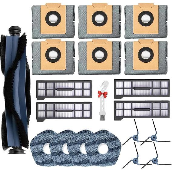 Pymin 20 Pack Replacement Accessories for eufy X10 Pro Omni Robot Vacuum Cleaner, 1 Main Brush, 4 Filter, 6 Dust Bag,4 Mop Pads, 4 Side Brush,1