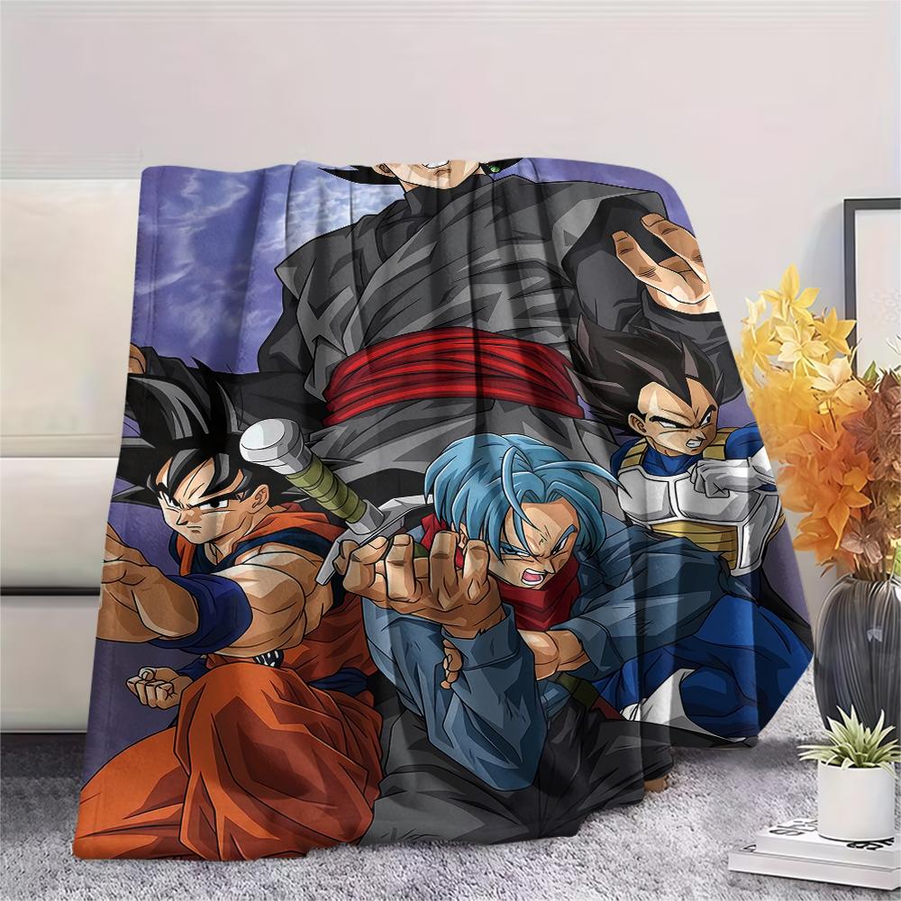Dragon Ball Charaktere Druck Flanelldecke, Hohe Qualität, Bequem für Alle Jahreszeiten, Heimdekoration, Wärme und Komfort, Perfekt für Weihnachtsgeschenke
