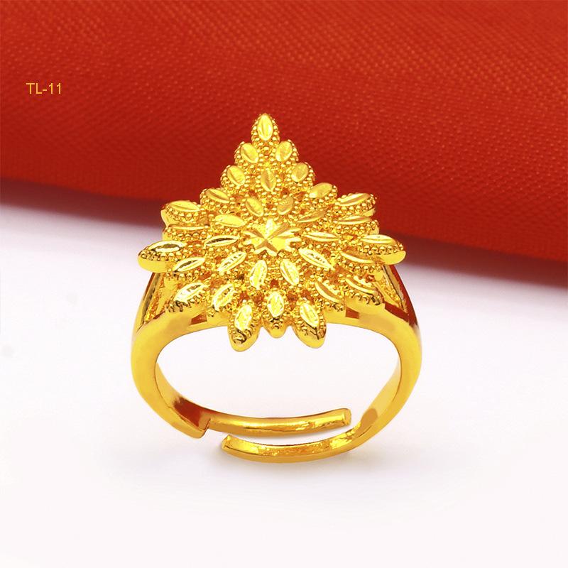 2026 Golden Wheat Spike Ring Non-Fading Ring Size Adjustable Opening Ring
